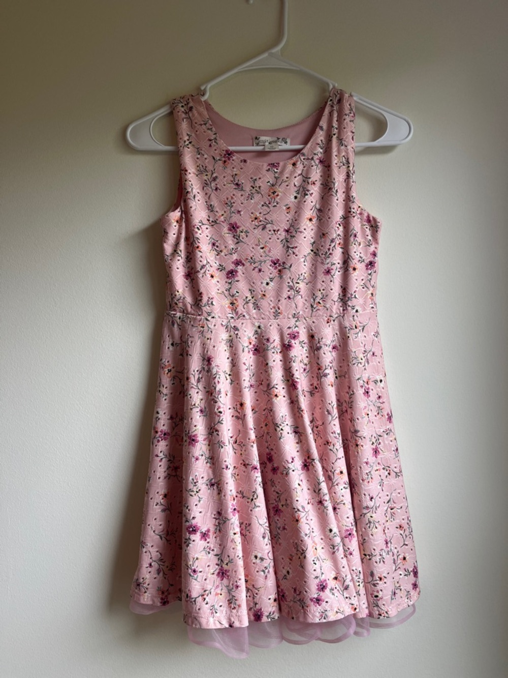 Knitworks Pink Floral Sleeveless Fit-and-Flare Dress